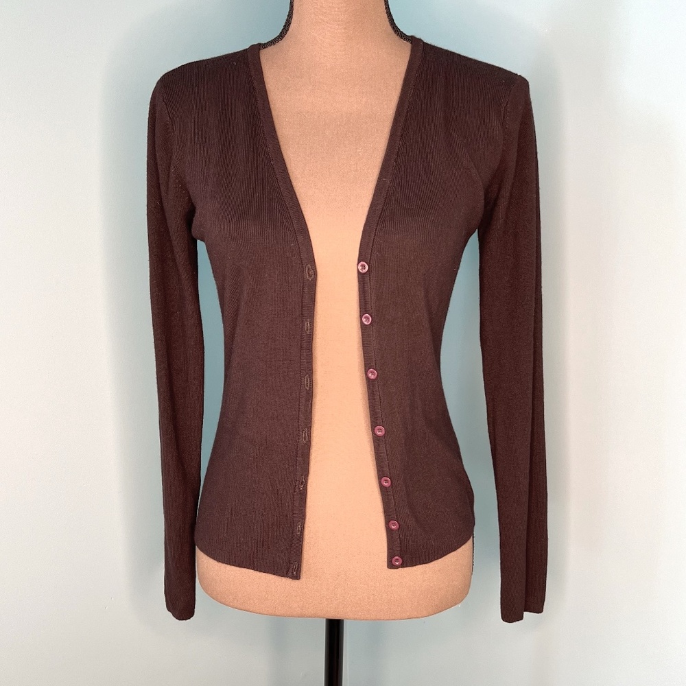 LOULOU Women's Medium Brown Cardigan